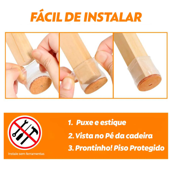 Protetor de Silicone para Pés de Cadeira Decaza - Compre 8 Leve 16