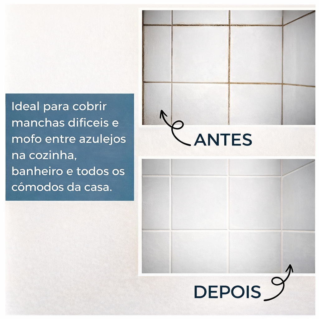 Caneta de Rejunte Reparadora Permanente Branco - (ÚLTIMAS UNIDADES!)