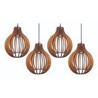 Kit com 4 Pendentes Coquinho Reforçado Sala Cozinha Abajur de Teto Lustre Moderno