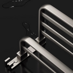 Porta Toalha Suporte Toalheiro Banheiro Duplo Aço Inox Premium Retratil 90° Sem adesivos, precisa fazer furos
