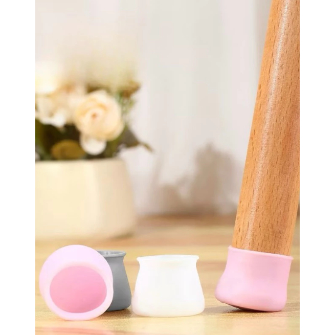 Kit 24/20/16/12 Protetor Silicone Pé de Mesa e Cadeira Proteger o piso
