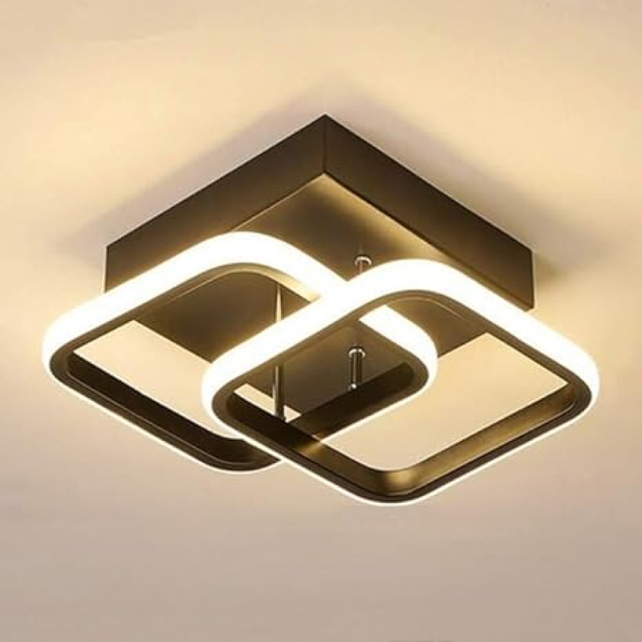Luminária De Teto Sala Plafon 110V-220V Led Moderna Dourado 3 Cores Em 1