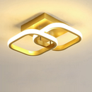 Luminária De Teto Plafon 110V-220V Led Moderna Dourado 3 Cores Em 1