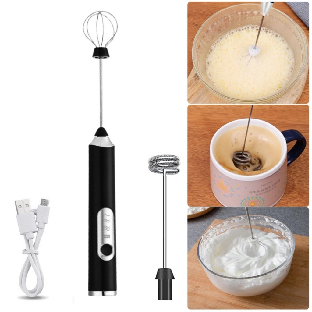 Batedor Misturador Mixer Elétrico para Bebidas Leite Café Clara de Ovo 2 em 1 taobiju