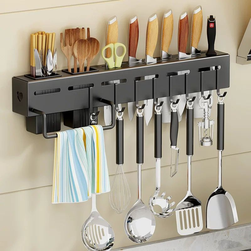 Suporte Para Armazenamento De Facas Ganchos Talheres Utensílios De Cozinha De Ferro