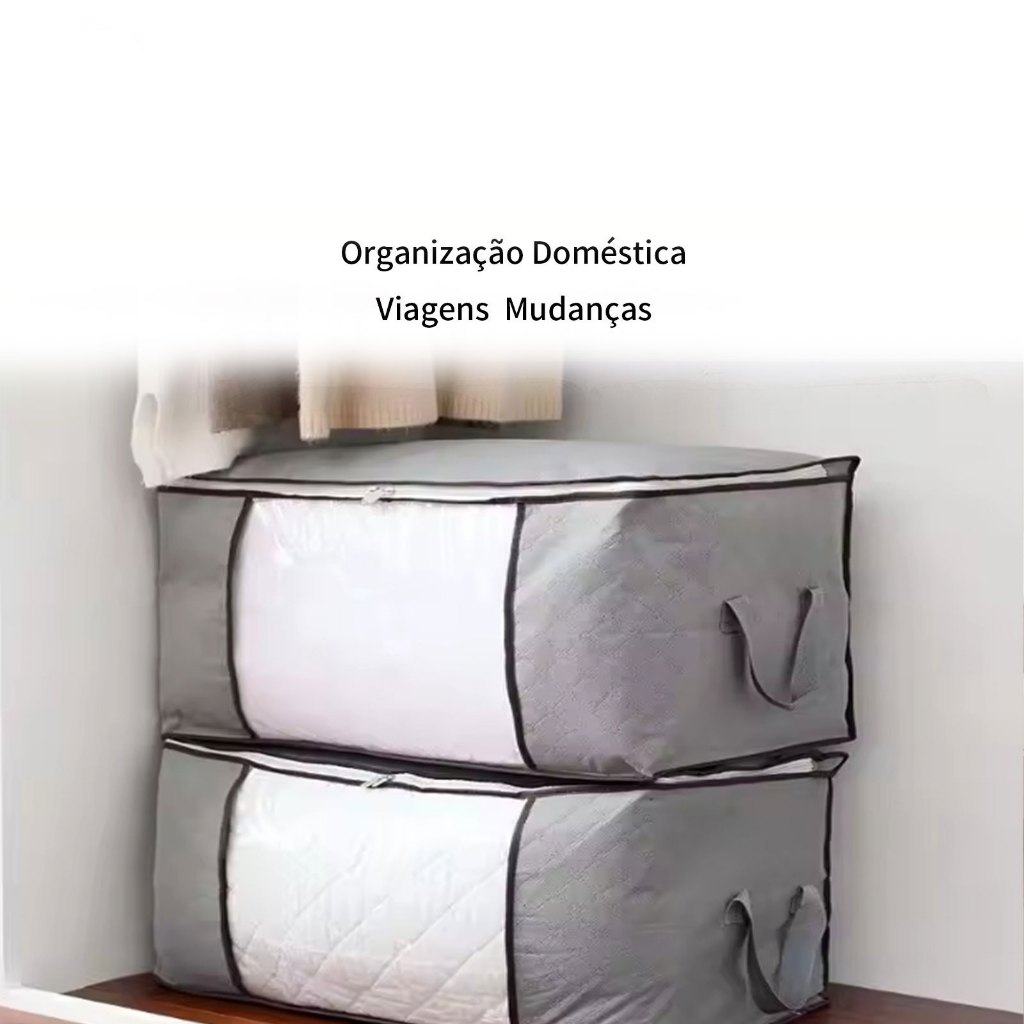 Caixa Saco Organizador Cobertor Casaco Guarda Roupa Ecológico Anti-Poeira Umidade Insetos Multiuso