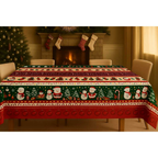 Toalha de Mesa Natalina 4/6/8/10 Lugares Estampada Decorativa Mesa Posta Festa Natal Reforçada