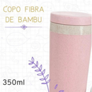 Kit 2 Copos Térmico 350ml Em Fibra De Bambu Com Alça Escola Bicicleta