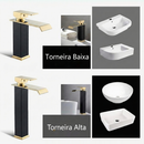 Torneira Pia Banheiro Dourada Preta Lavatorio Misturador Monocomando Luxo Bica Baixa 18cm Yesop
