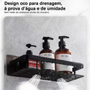 Kit Com 2 Suporte Banheiro Antiferrugem Adesivo Sem Furo Organizador Multiuso Na Parede De Alumínio
