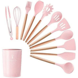 Kit 12 Peças Utensílios-rosa