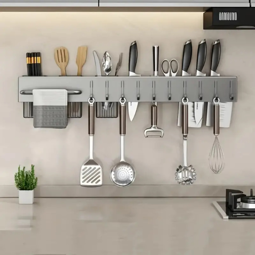 Suporte Para Armazenamento De Facas Ganchos Talheres Utensílios De Cozinha De Ferro